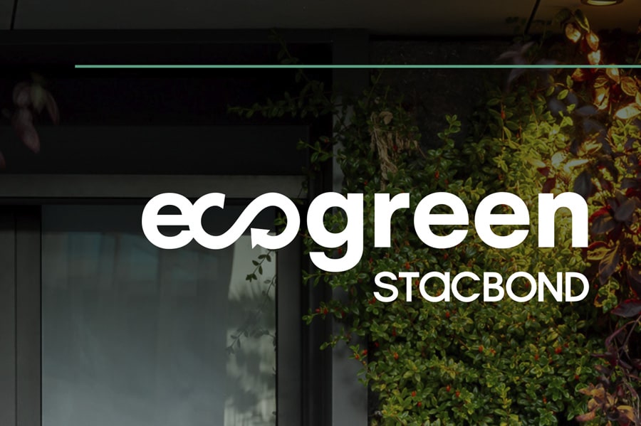 Descubre el STACBOND ECOGREEN, un material compuesto de dos chapas de aluminio y un núcleo de carga mineral